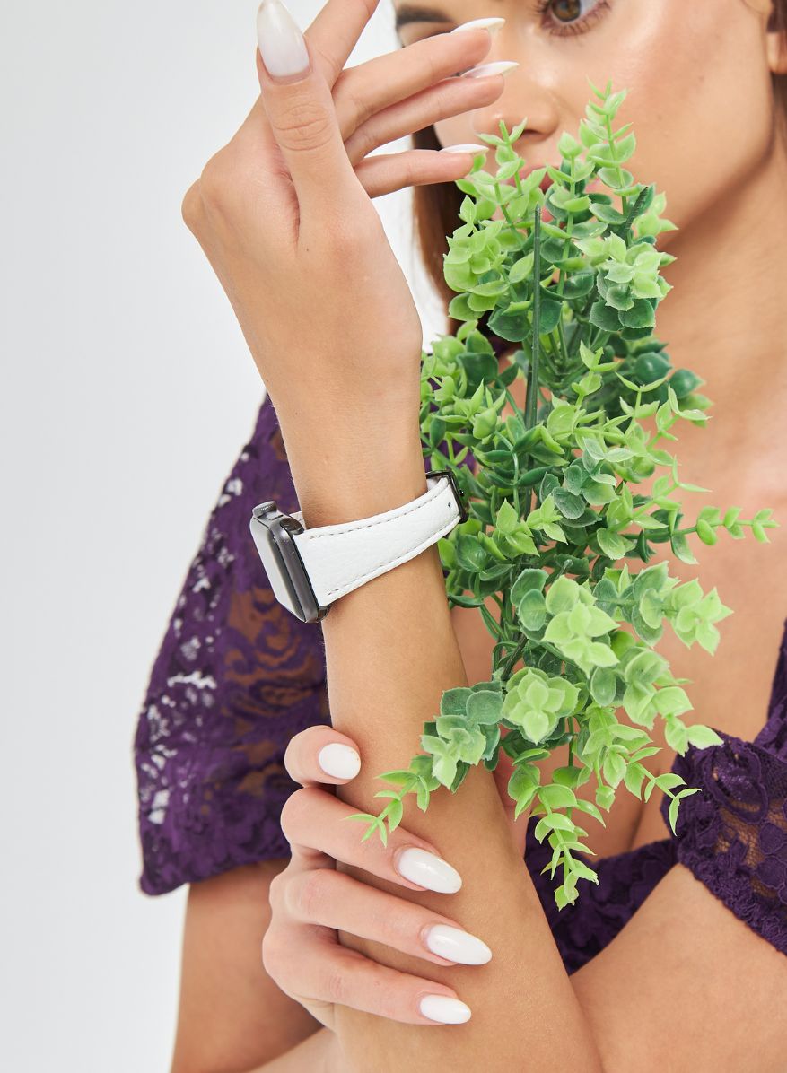 Apple Watch Pupi Leather Women Strap - White