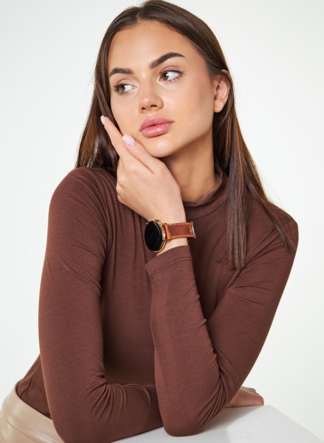 Classic Watch Crazy Leather Strap - Camel