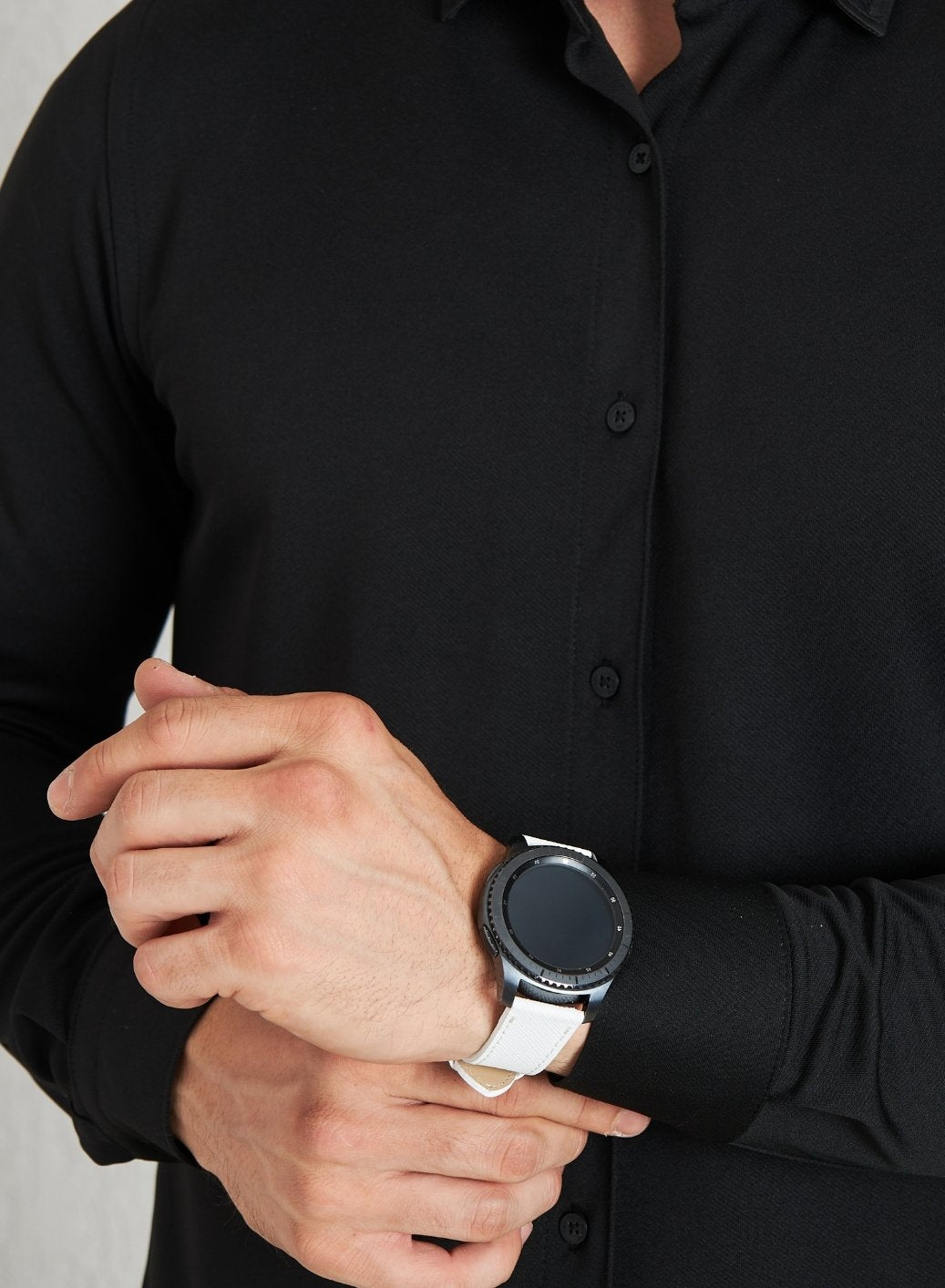 Classic Watch Saffiano Leather Strap - White