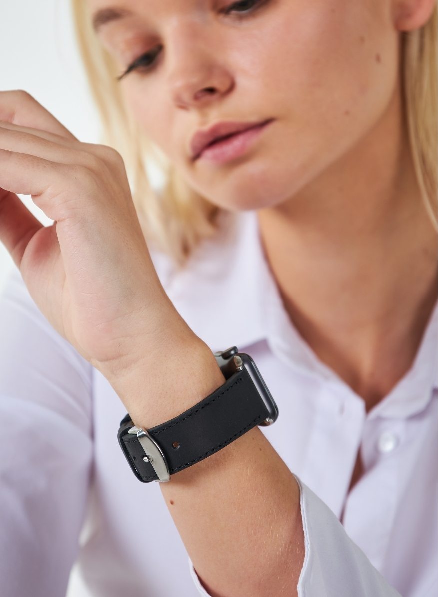 Apple Watch Crazy Leather Strap - Black