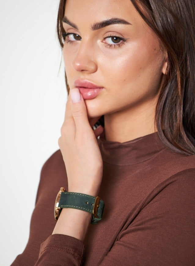 Garmin Watch Crazy Leather Strap - Green