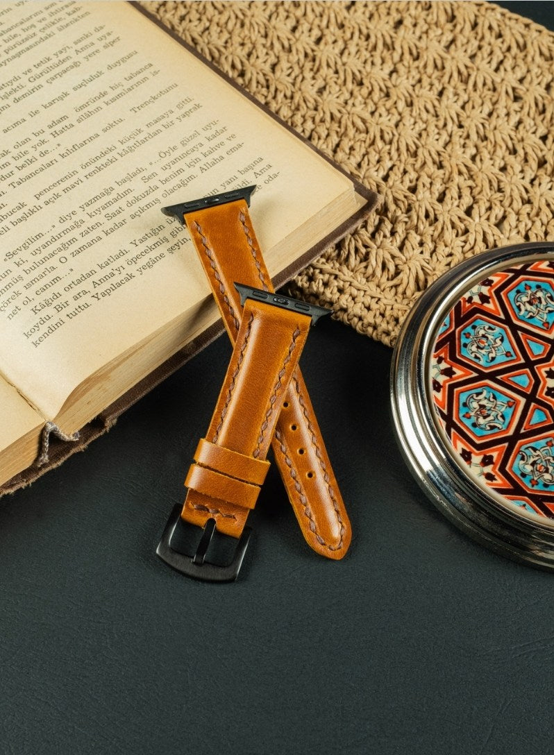 Apple Watch Zuvart Leather Strap - Camel