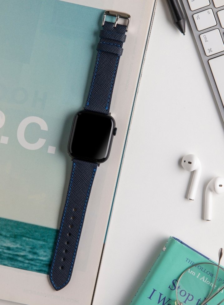 Apple Watch Saffiano Leather Strap - Black