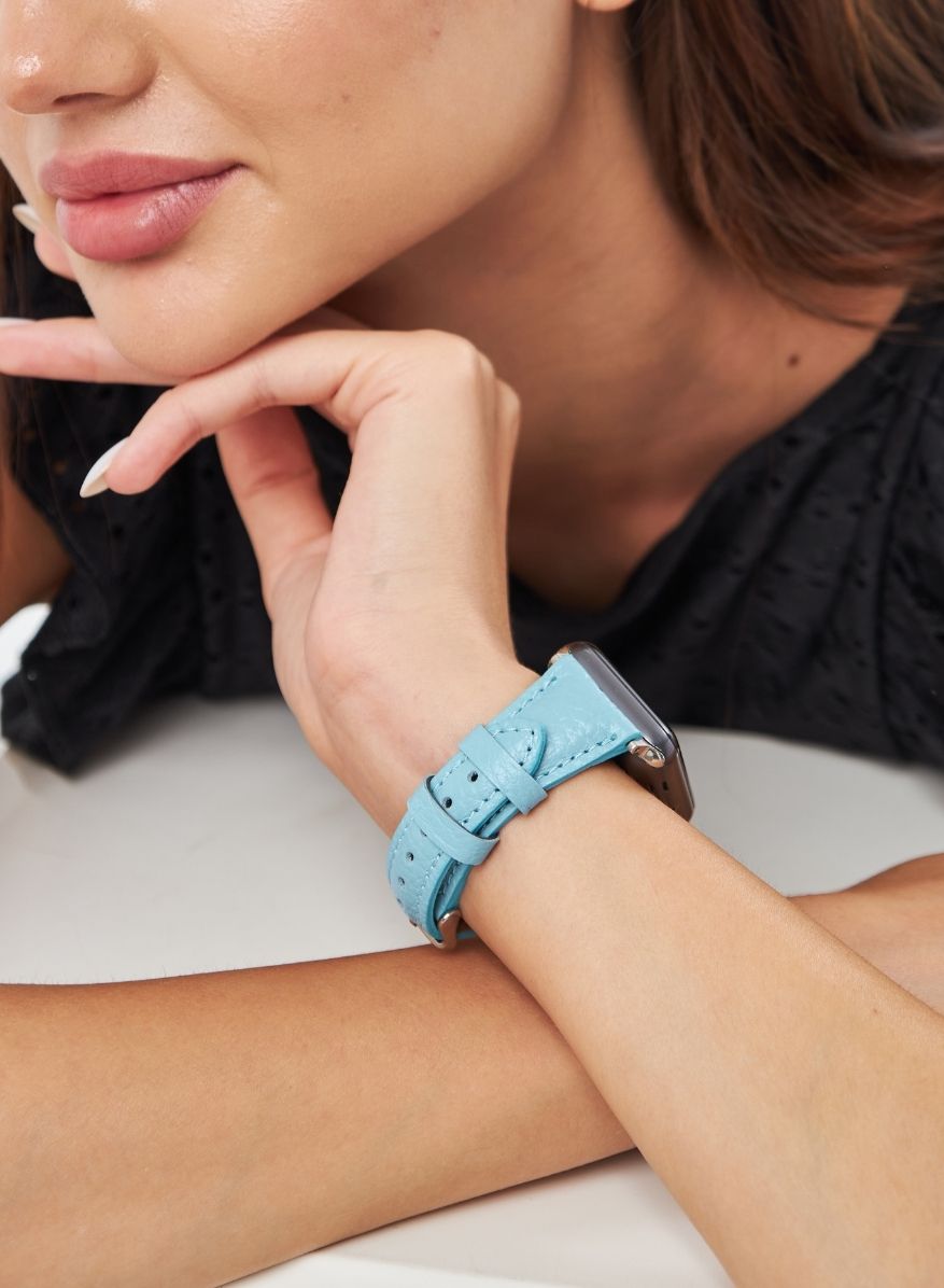Apple Watch Pupi Leather Women Strap - Blue