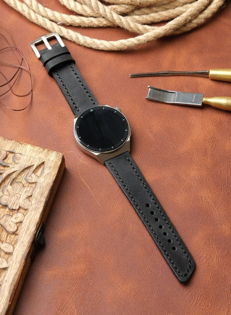 Samsung Watch Berdik Leather Strap - Black