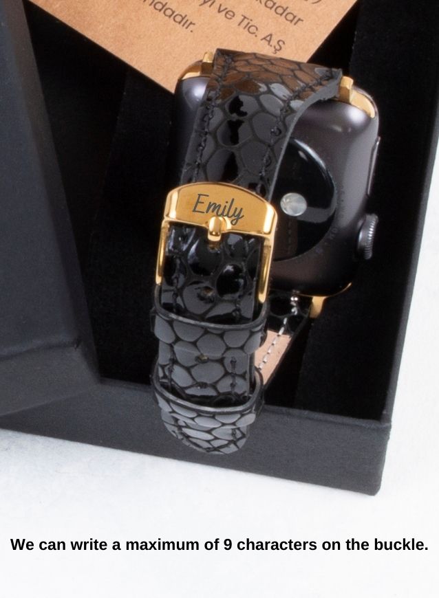 Apple Watch Crop Women Leather Strap - Black