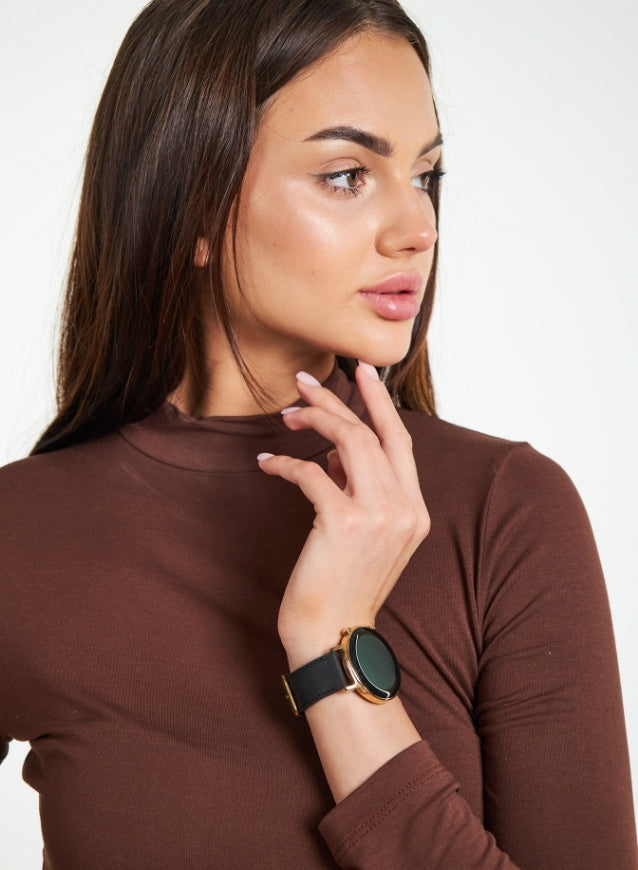 Garmin Watch Crazy Leather Strap - Black