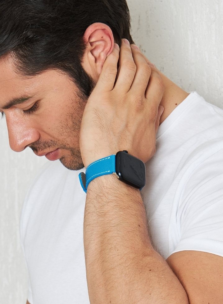 Apple Watch Saffiano Leather Strap - Blue
