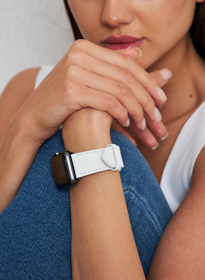 Apple Watch Saffiano Leather Strap - White