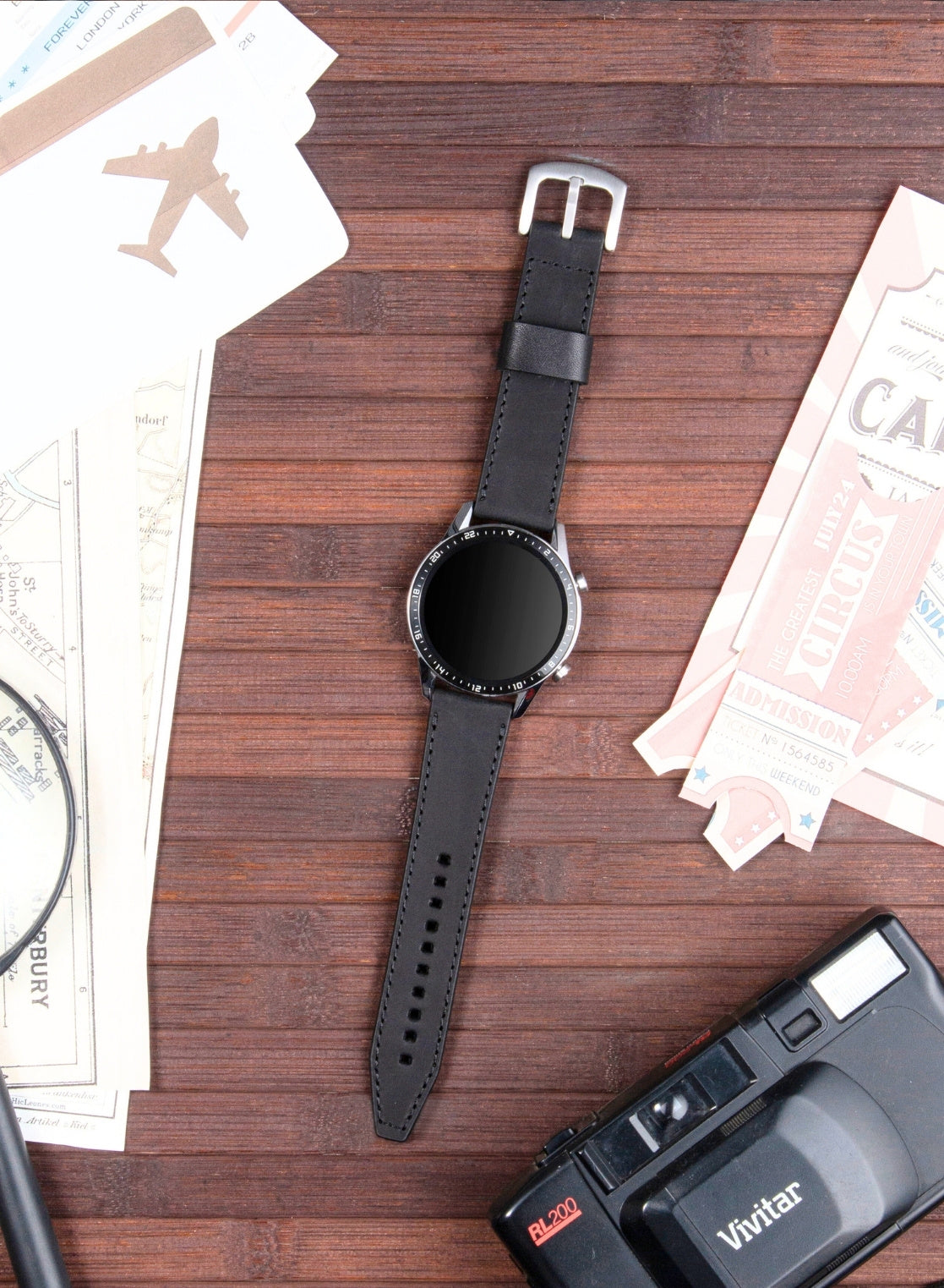 Classic Watch Dissam Leather Strap - Black