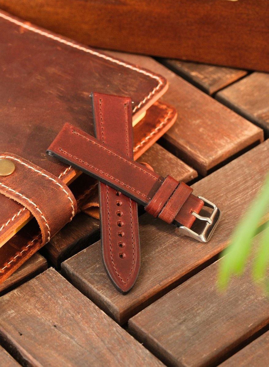 Classic Watch Buttero Leather Strap - Burgundy