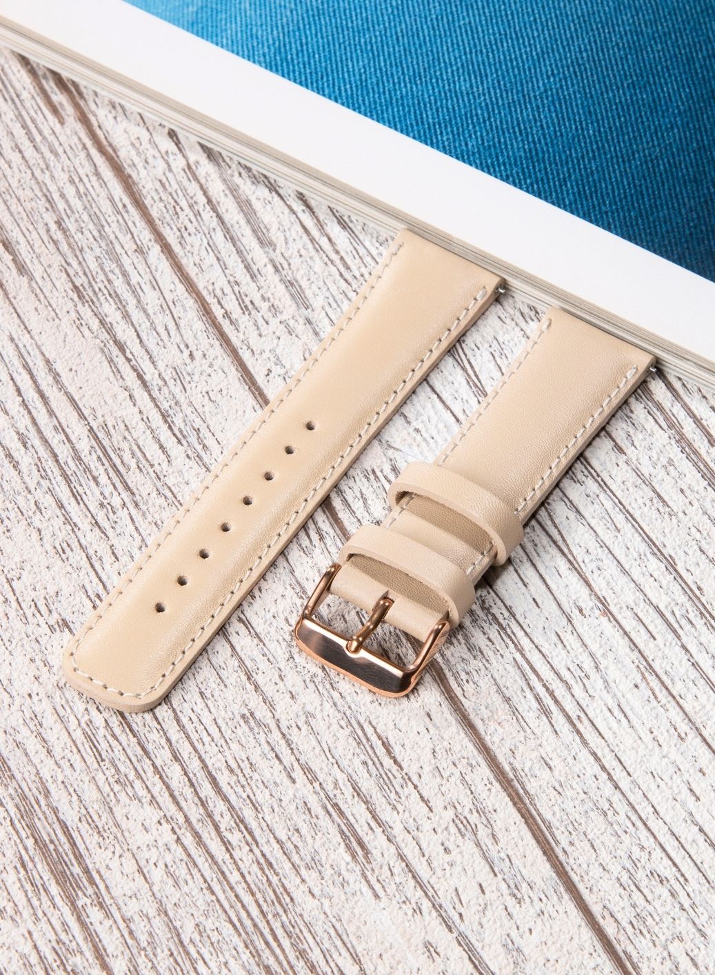 Classic Watch Fullup Leather Strap - Beige