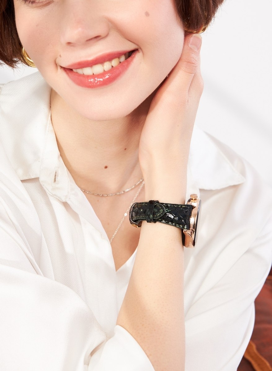 Garmin Watch Crop Women Leather Strap - Green