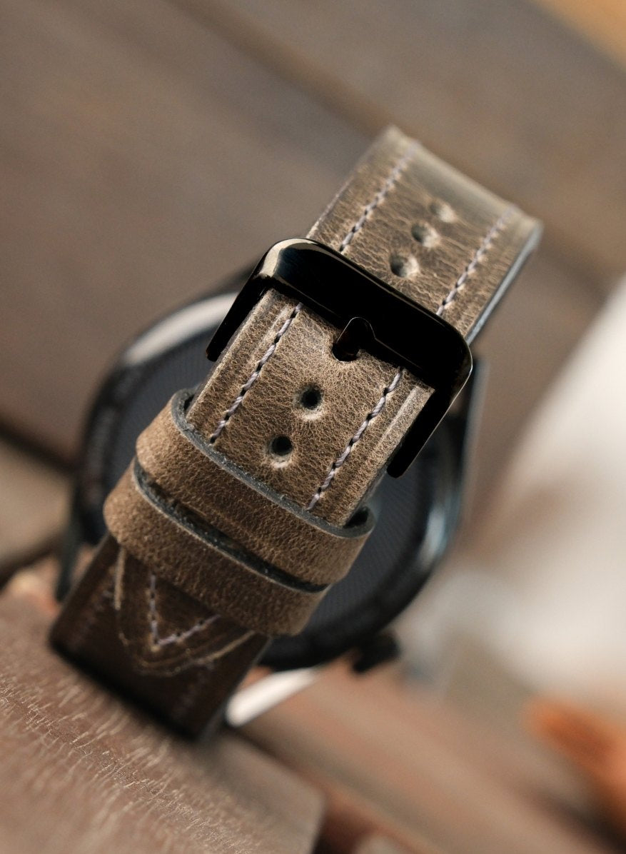 Classic Watch Buttero Leather Strap - Gray