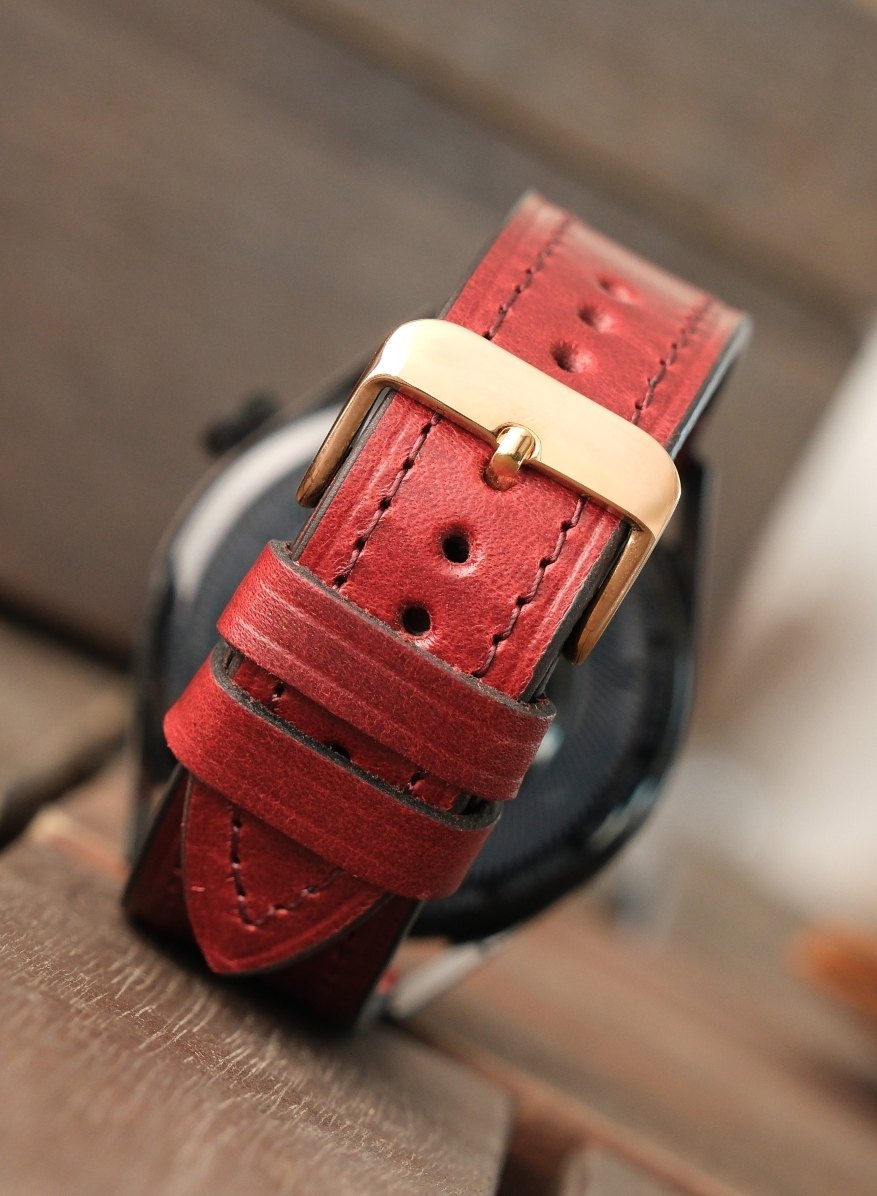 Classic Watch Buttero Leather Strap - Burgundy