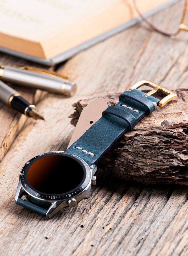 Samsung Watch Musap Leather Strap - Blue