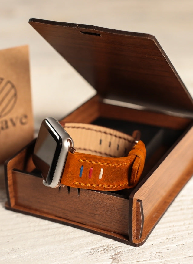 Apple Watch Three Ropes Leather Strap - Camel