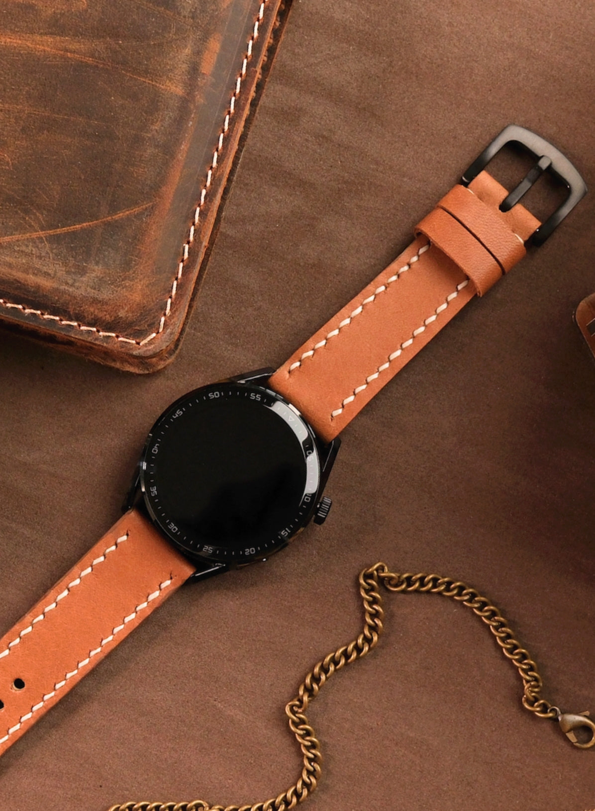 Garmin Watch Leather Strap Camel - Pueblo
