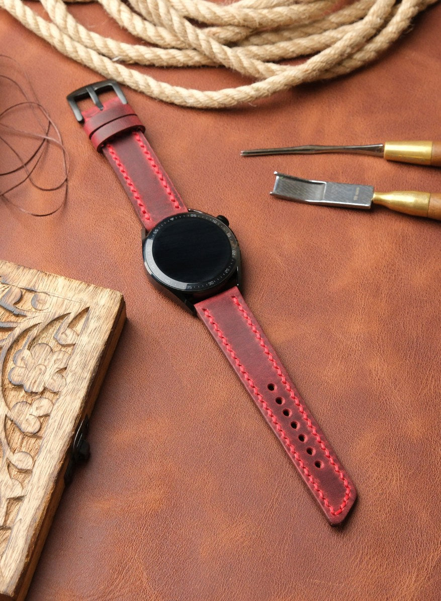 Classic Watch Berdik Leather Strap - Red