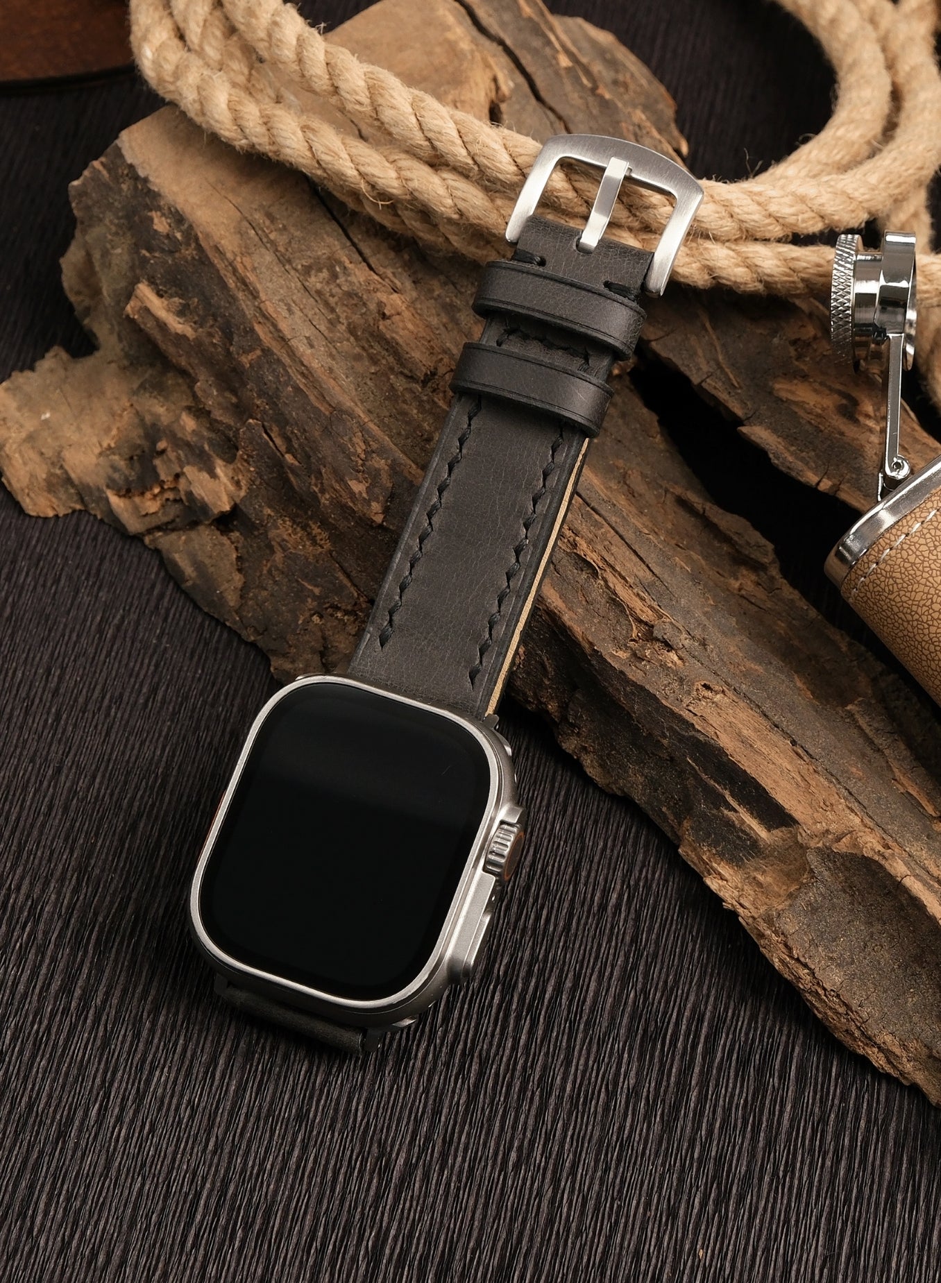 Apple Watch Tiana Leather Strap - Black