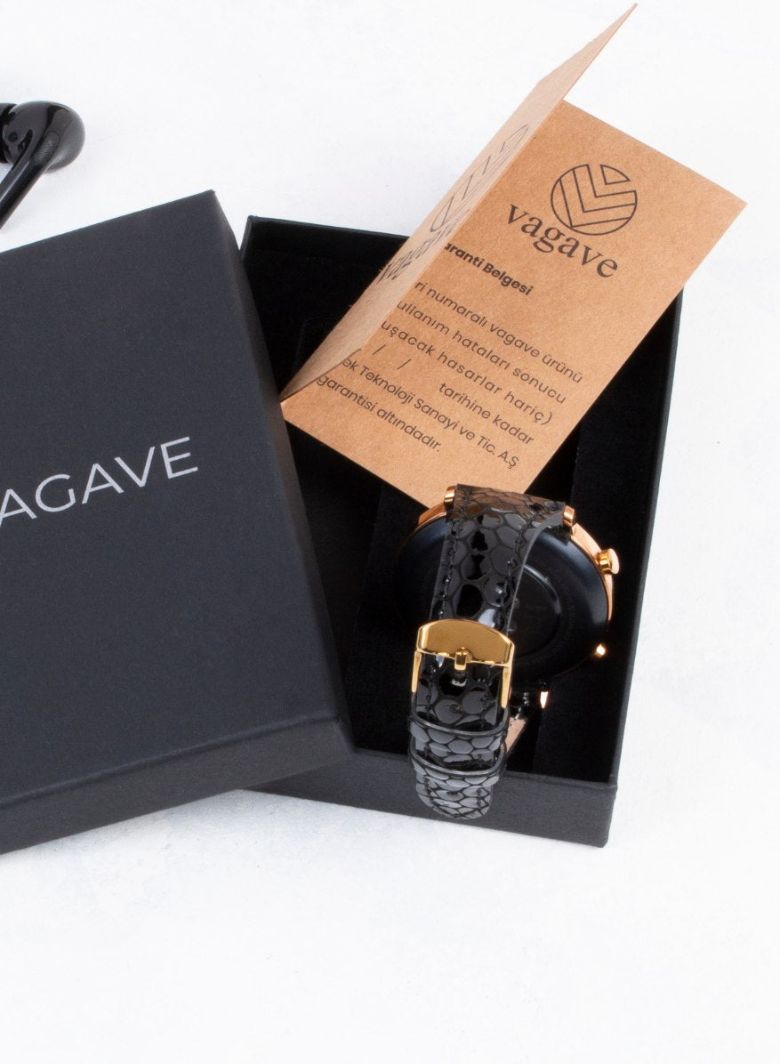 Samsung Watch Crop Women Leather Strap - Black