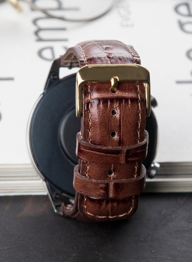 Croco Genuine Leather  Samsung Watch Strap - Brown - VAGAVE