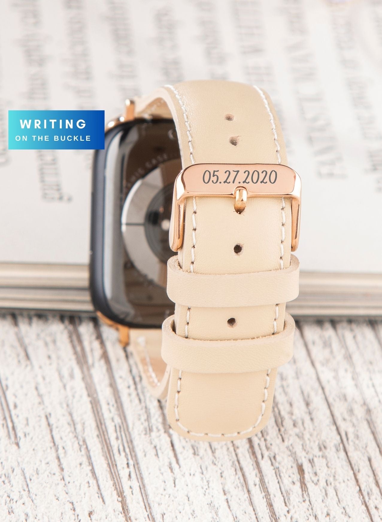 Apple Watch Fullup Leather Strap - Beige