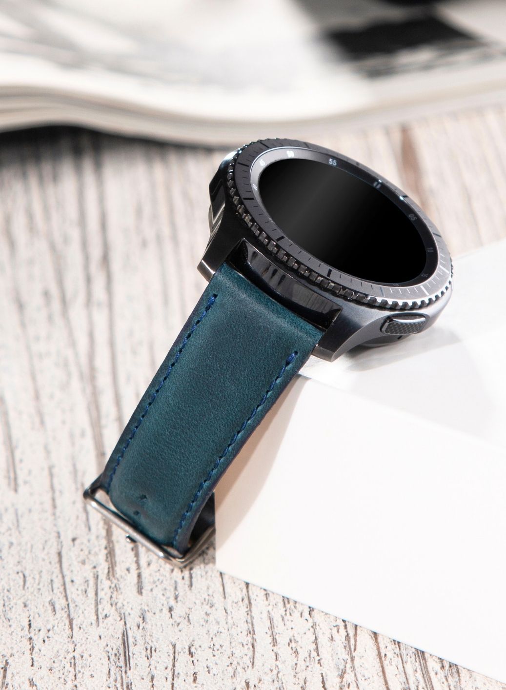 Classic Watch Fullup Leather Strap - Blue