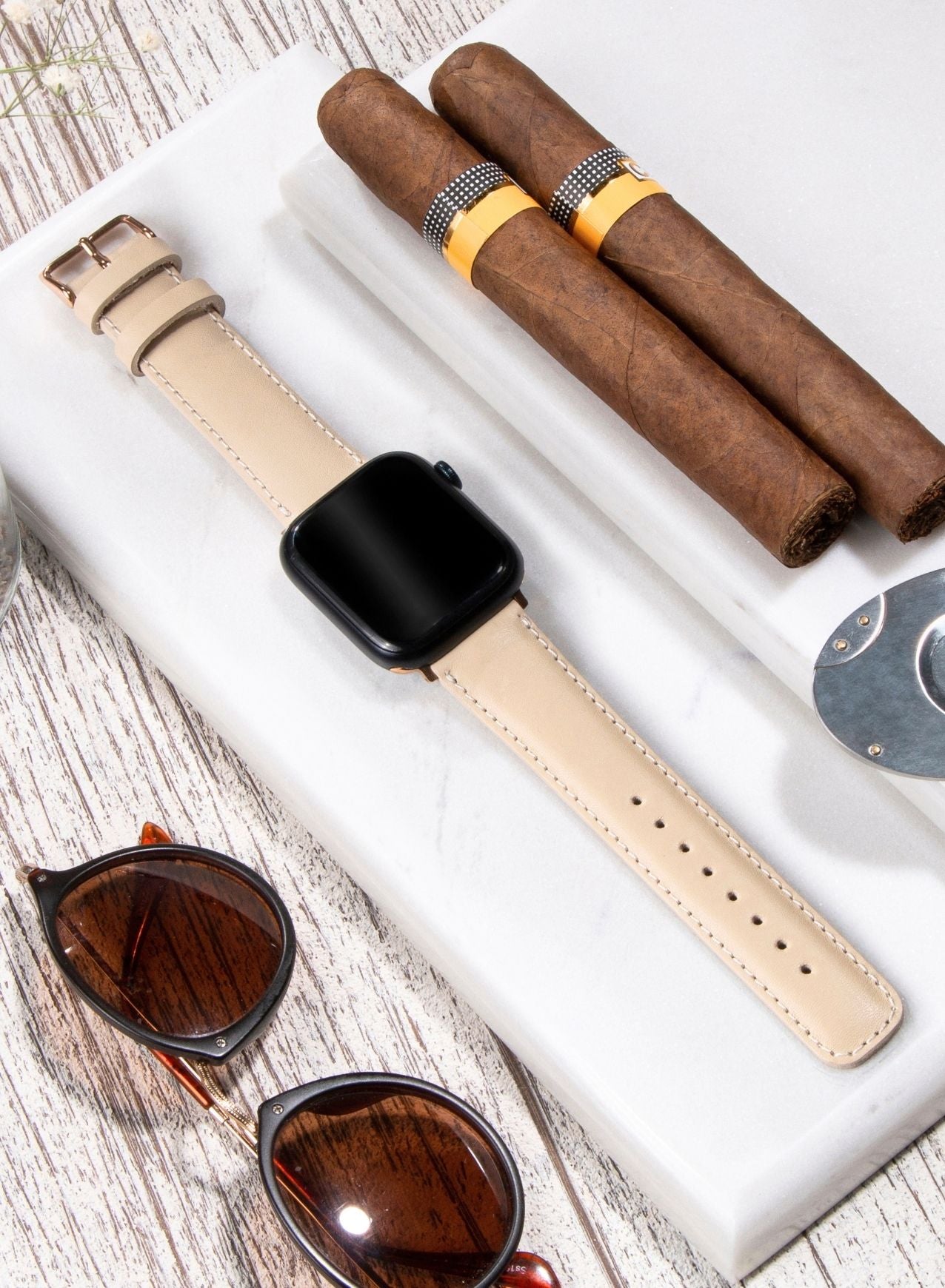 Apple Watch Fullup Leather Strap - Beige