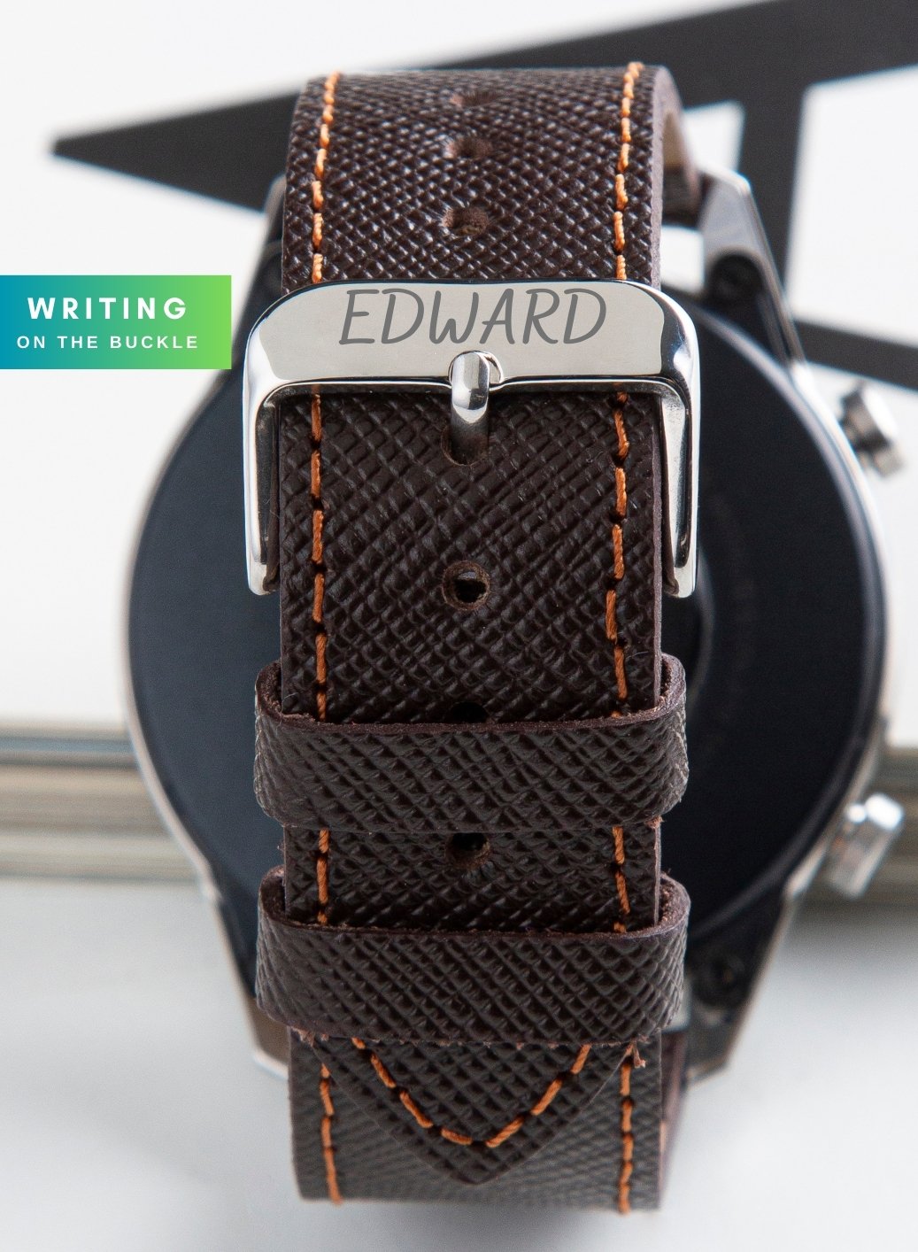 Classic Watch Saffiano Leather Strap - Brown