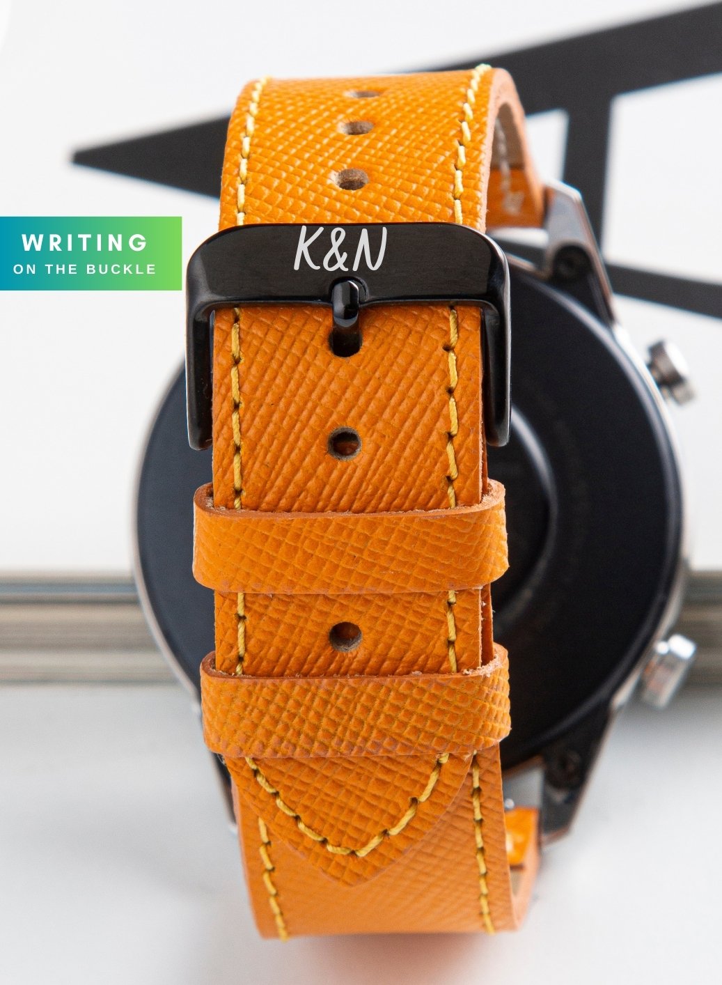 Classic Watch Saffiano Leather Strap - Yellow