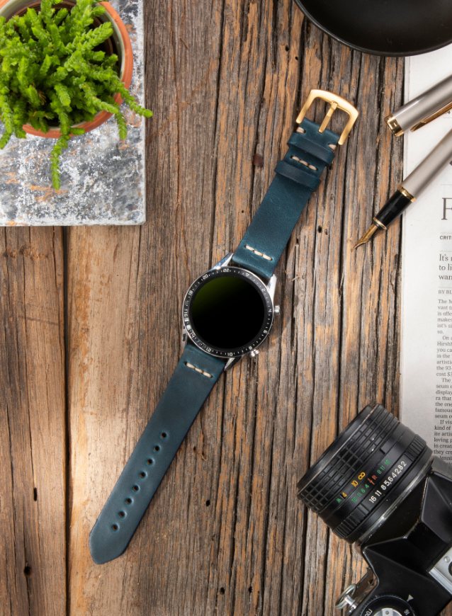 Classic Watch Musap Leather Strap - Blue