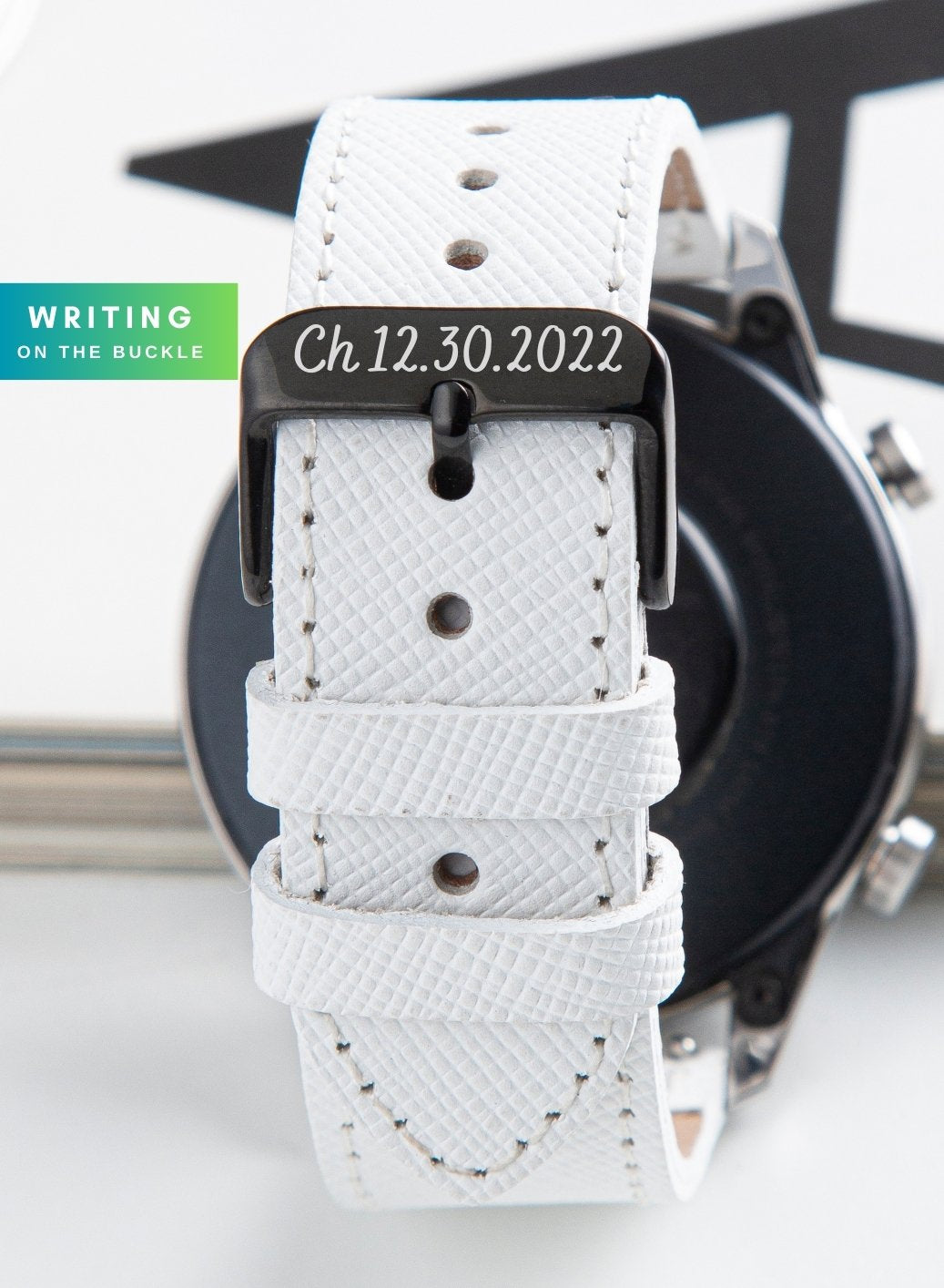 Classic Watch Saffiano Leather Strap - White