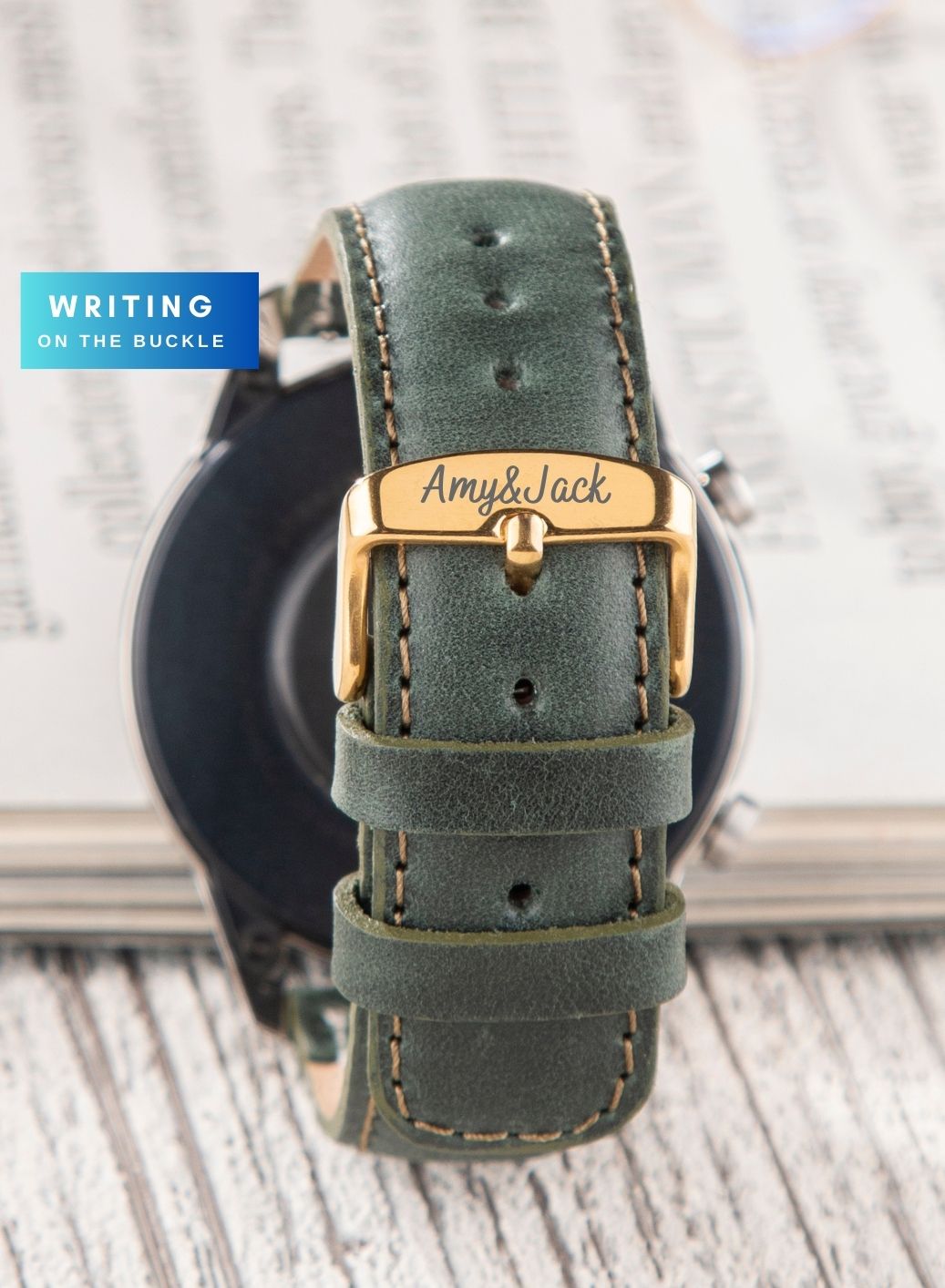 Classic Watch Fullup Leather Strap - Green