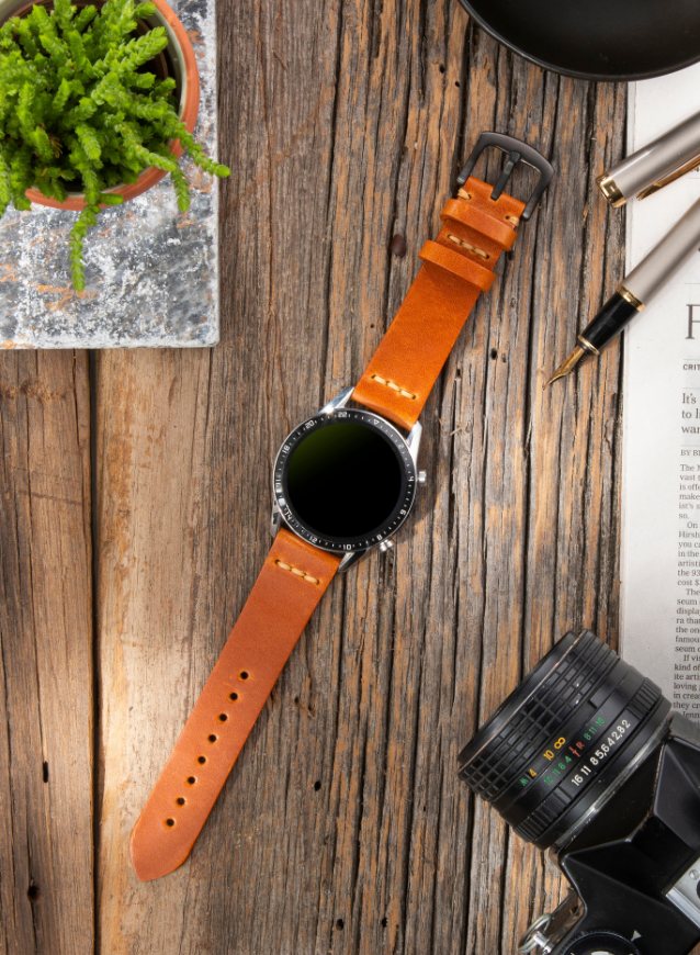 Classic Watch Musap Leather Strap - Camel