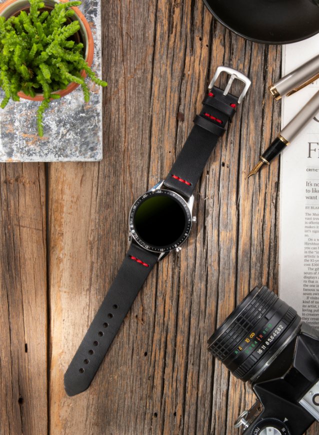 Classic Watch Musap Leather Strap - Black