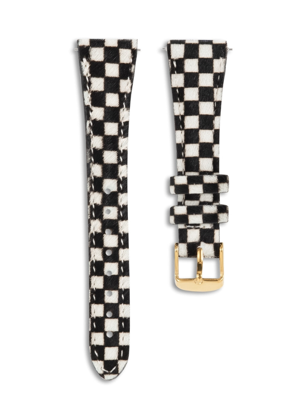 Classic Watch Vadiva Women Leather Strap - White Checkers
