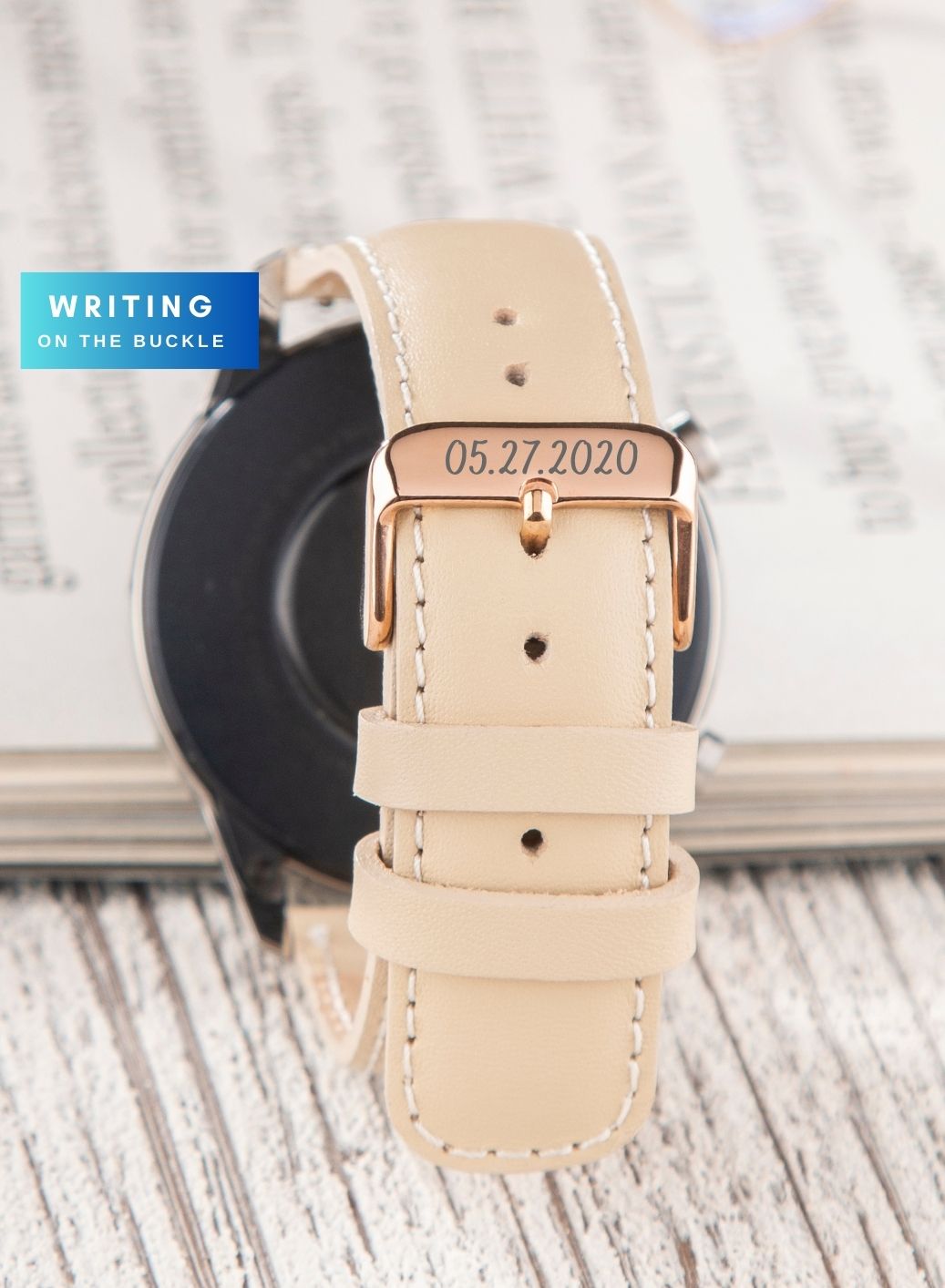 Classic Watch Fullup Leather Strap - Beige