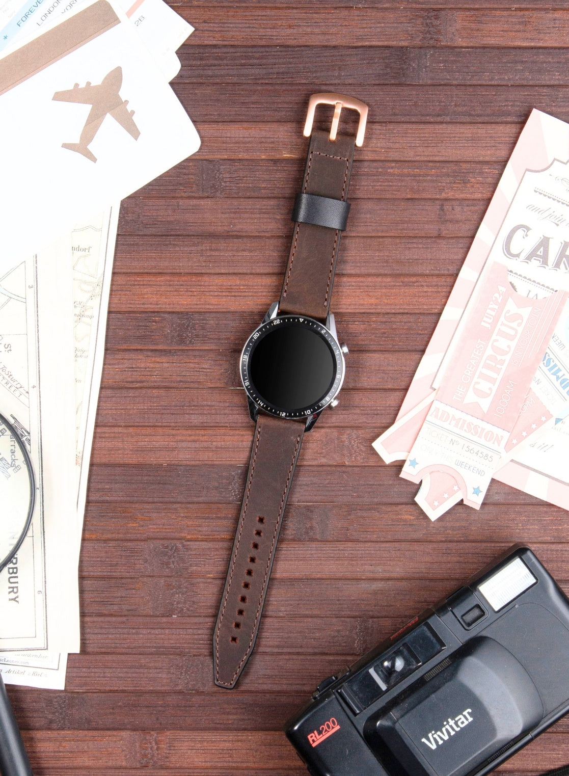 Classic Watch Dissam Leather Strap - Brown