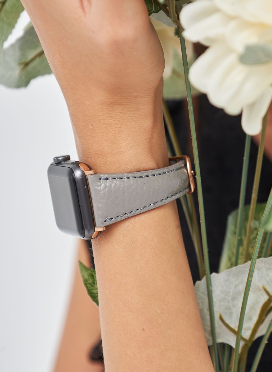 Apple Watch Pupi Leather Women Strap - Gray