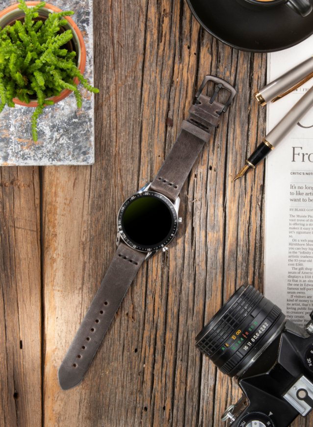 Classic Watch Musap Leather Strap - Gray