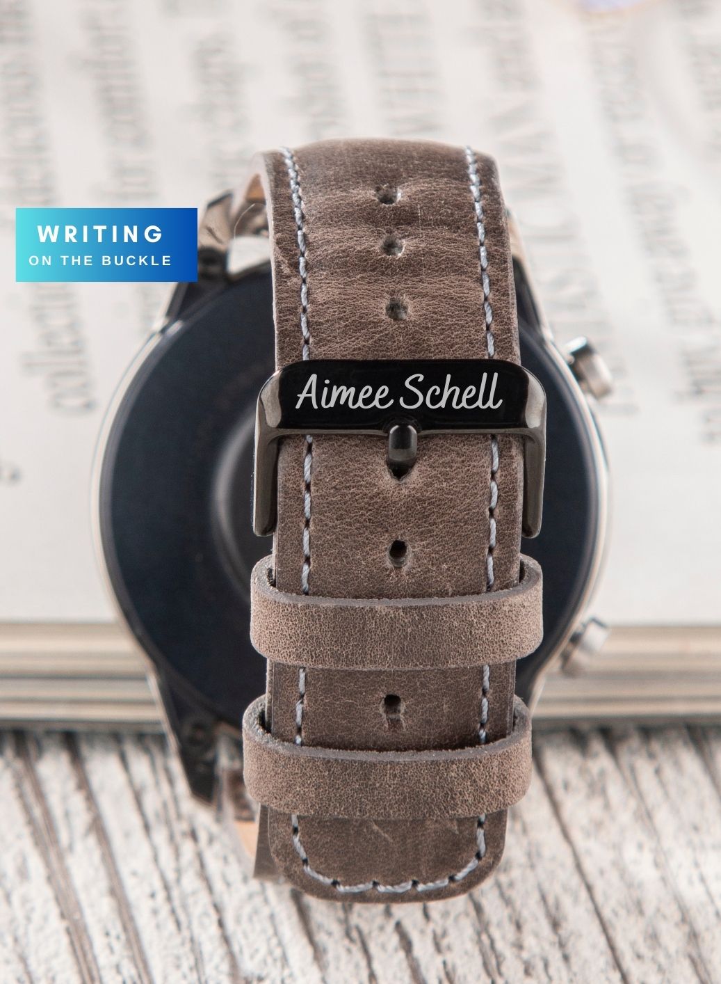 Classic Watch Fullup Leather Strap - Gray