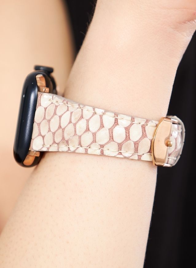 Apple Watch Crop Women Leather Strap - White