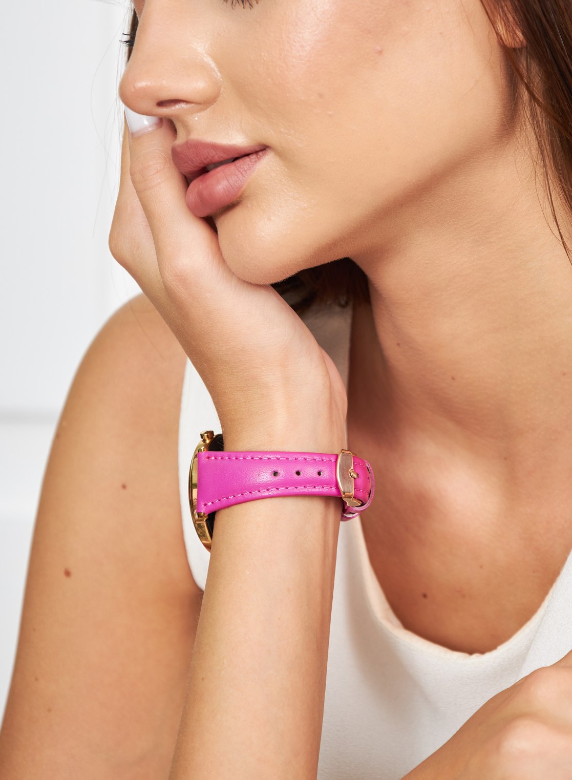 Samsung Watch Kamhis Women Leather Strap - Fuchsia