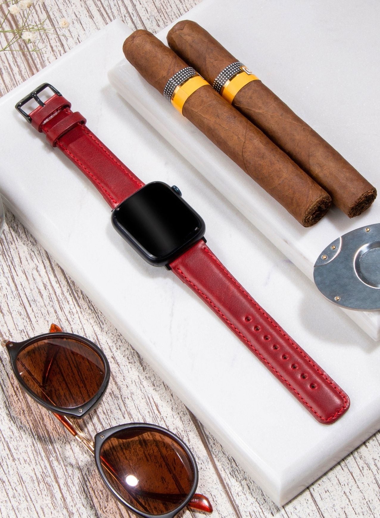 Apple Watch Fullup Leather Strap - Red