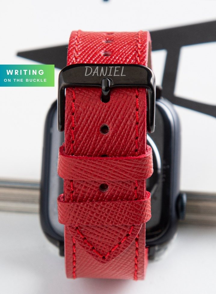 Apple Watch Saffiano Leather Strap - Red