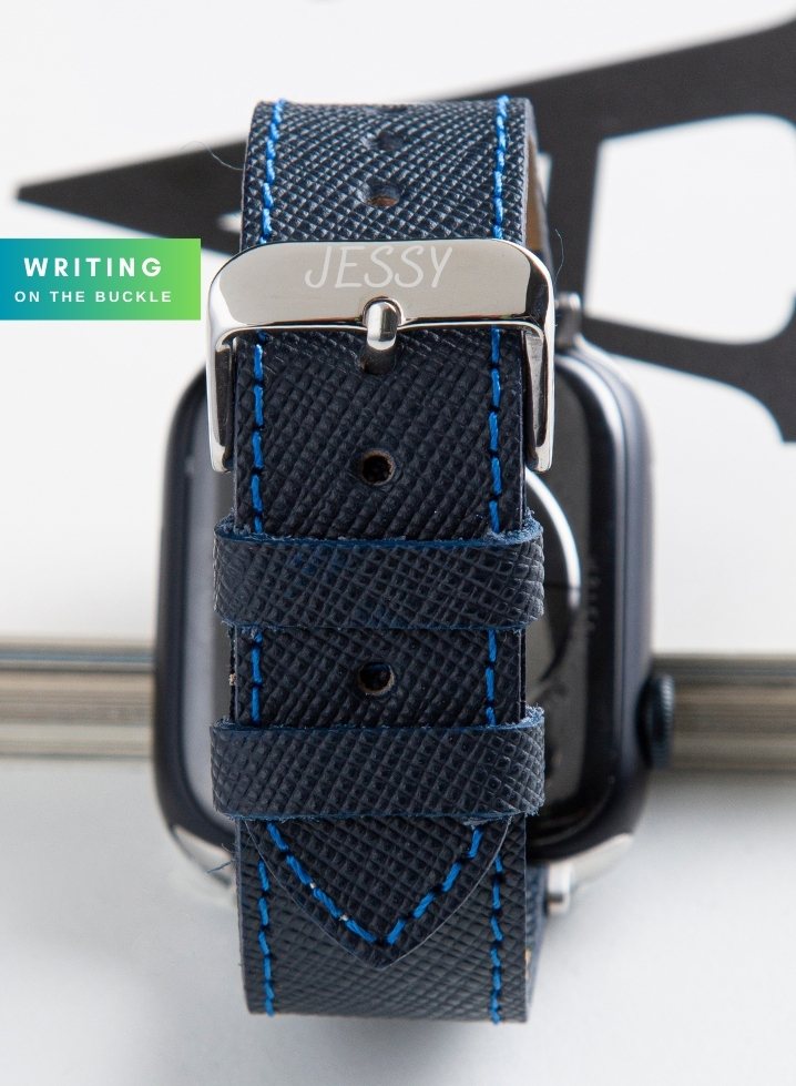 Apple Watch Saffiano Leather Strap - Navy Blue