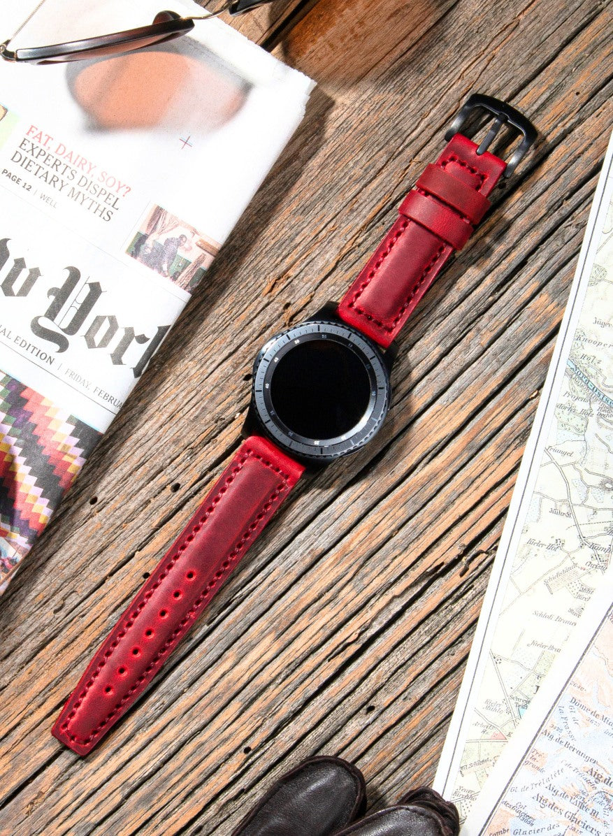 Classic Watch Samcrazy Leather Strap - Red