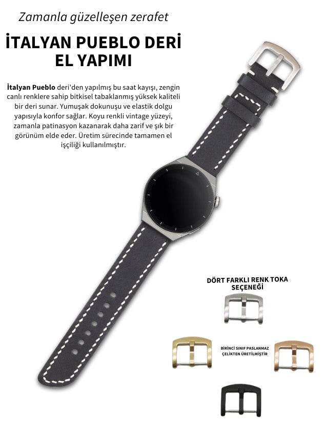 Huawei Watch Pueblo Leather Strap - Black