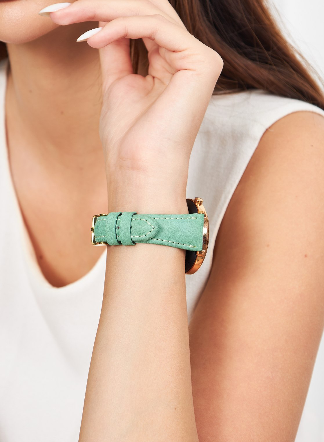 Samsung Watch Kamhis Women Leather Strap - Green